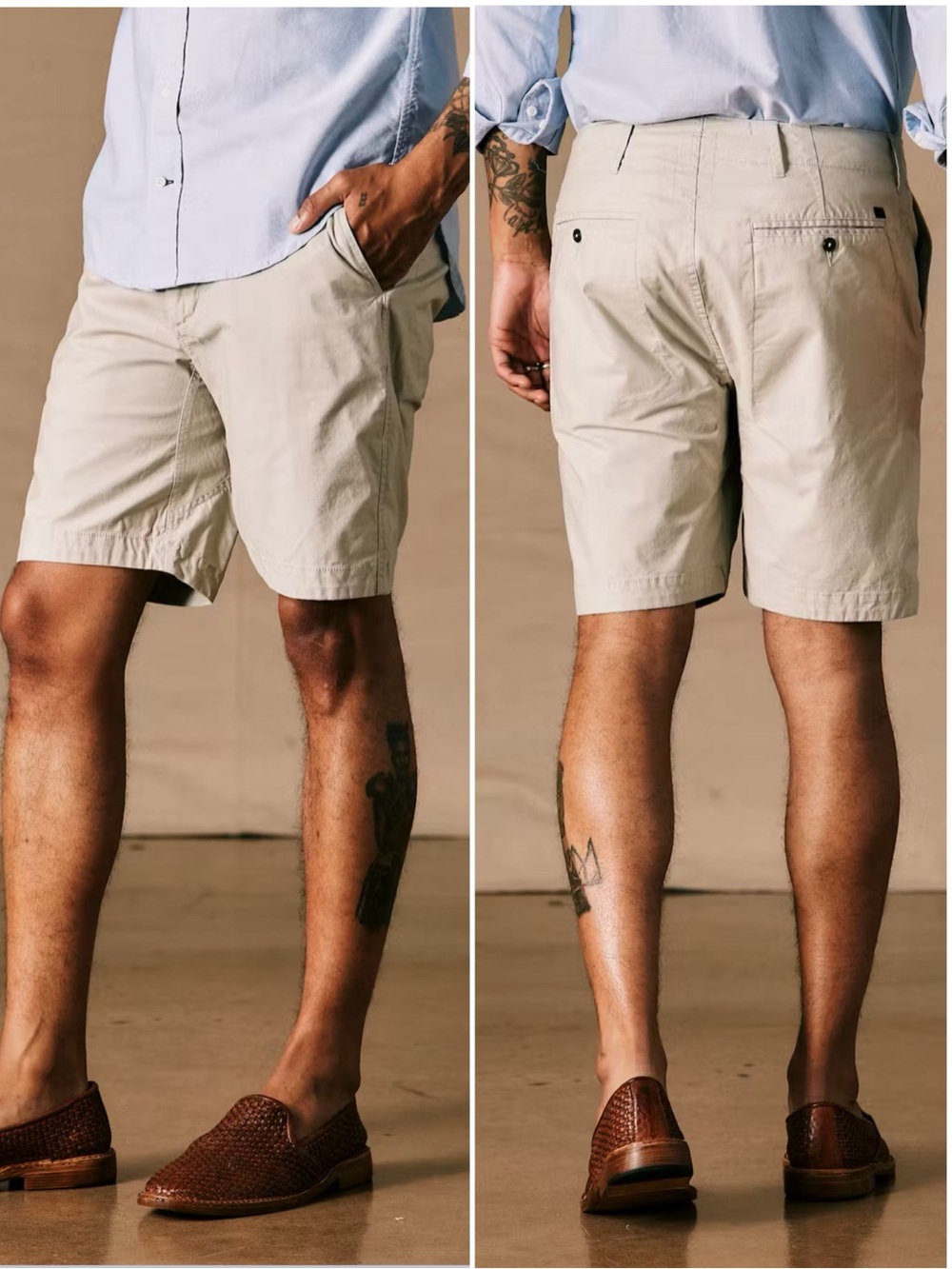 RELWEN Men’s Size 30 Driftwood Beige Flyweight Flex Chino Short 8.5"
